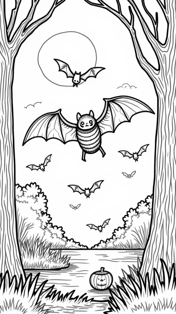 bat coloring pages free